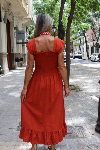 VESTIDO CLARA TEJA