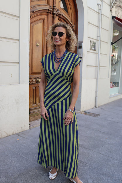 VESTIDO RAYAS AZUL