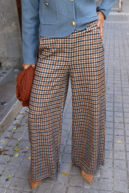 PANTALÓN CUADRO PEQUEÑO AZUL