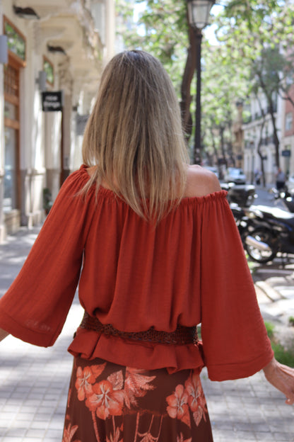 BLUSA BARDOT TEJA