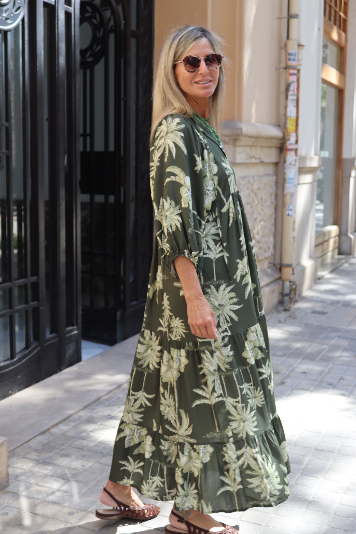 VESTIDO PALERMO ABULLONADO VERDE
