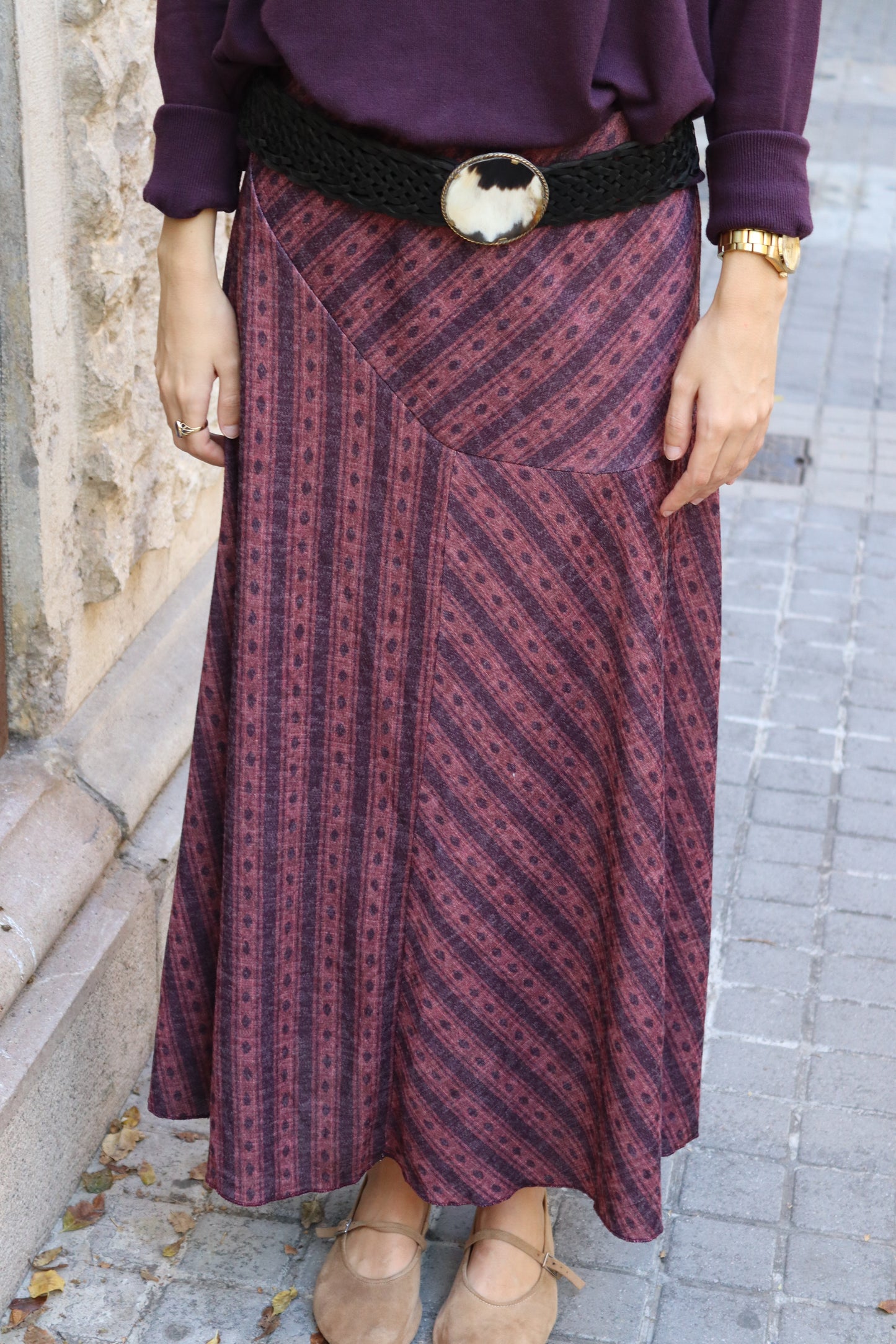 FALDA MARTINA BERENJENA