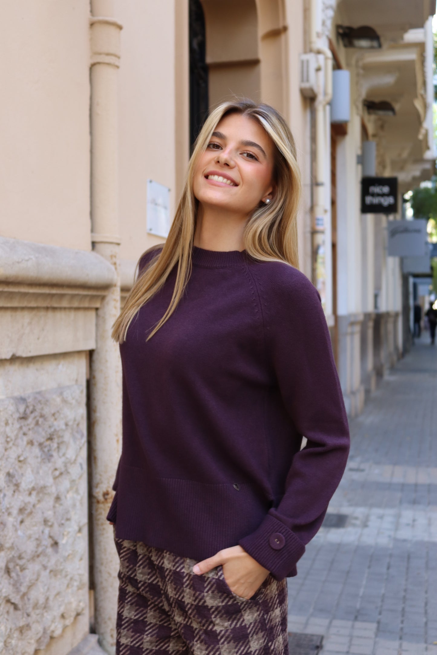 JERSEY BOTÓN BERENJENA