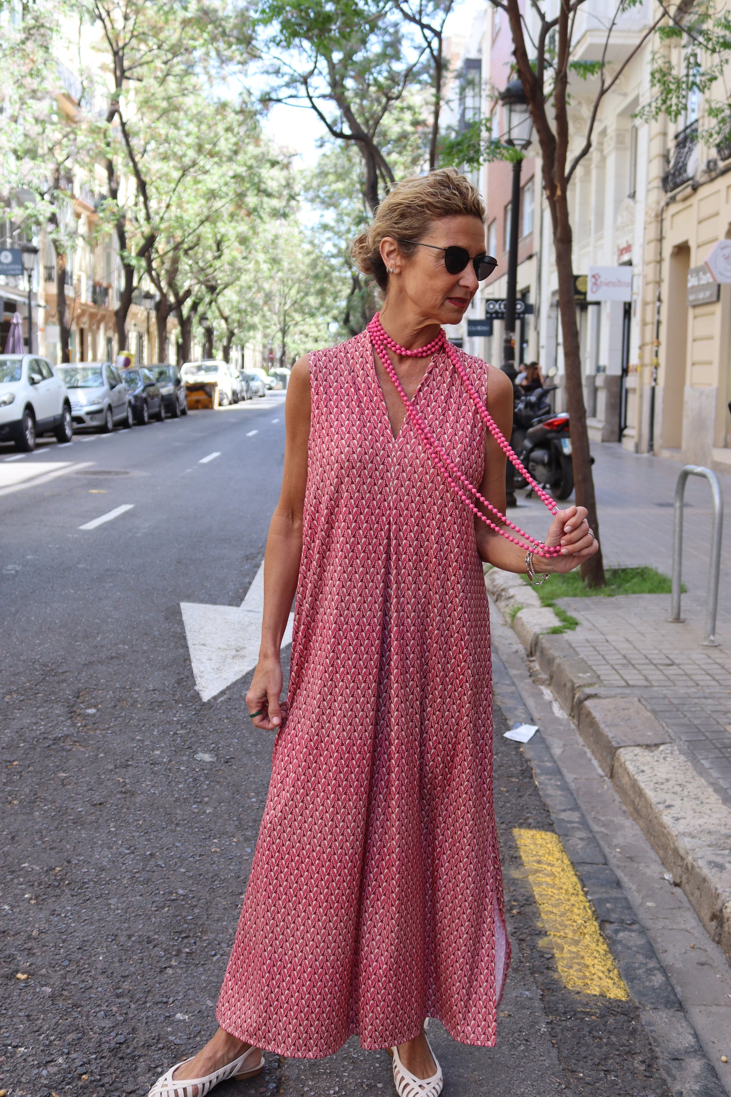 VESTIDO MENORCA FRESA