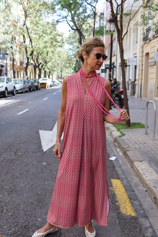 VESTIDO MENORCA FRESA