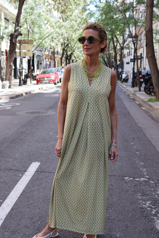 VESTIDO MENORCA PISTACHO