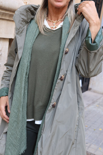 GABARDINA LARGA VERDE