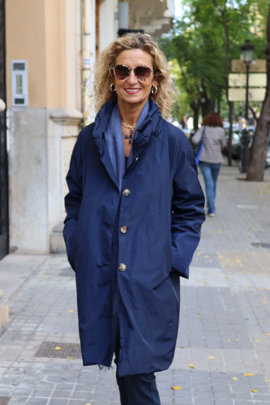 GABARDINA LARGA AZUL