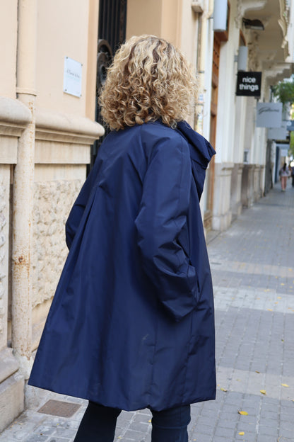 GABARDINA LARGA AZUL