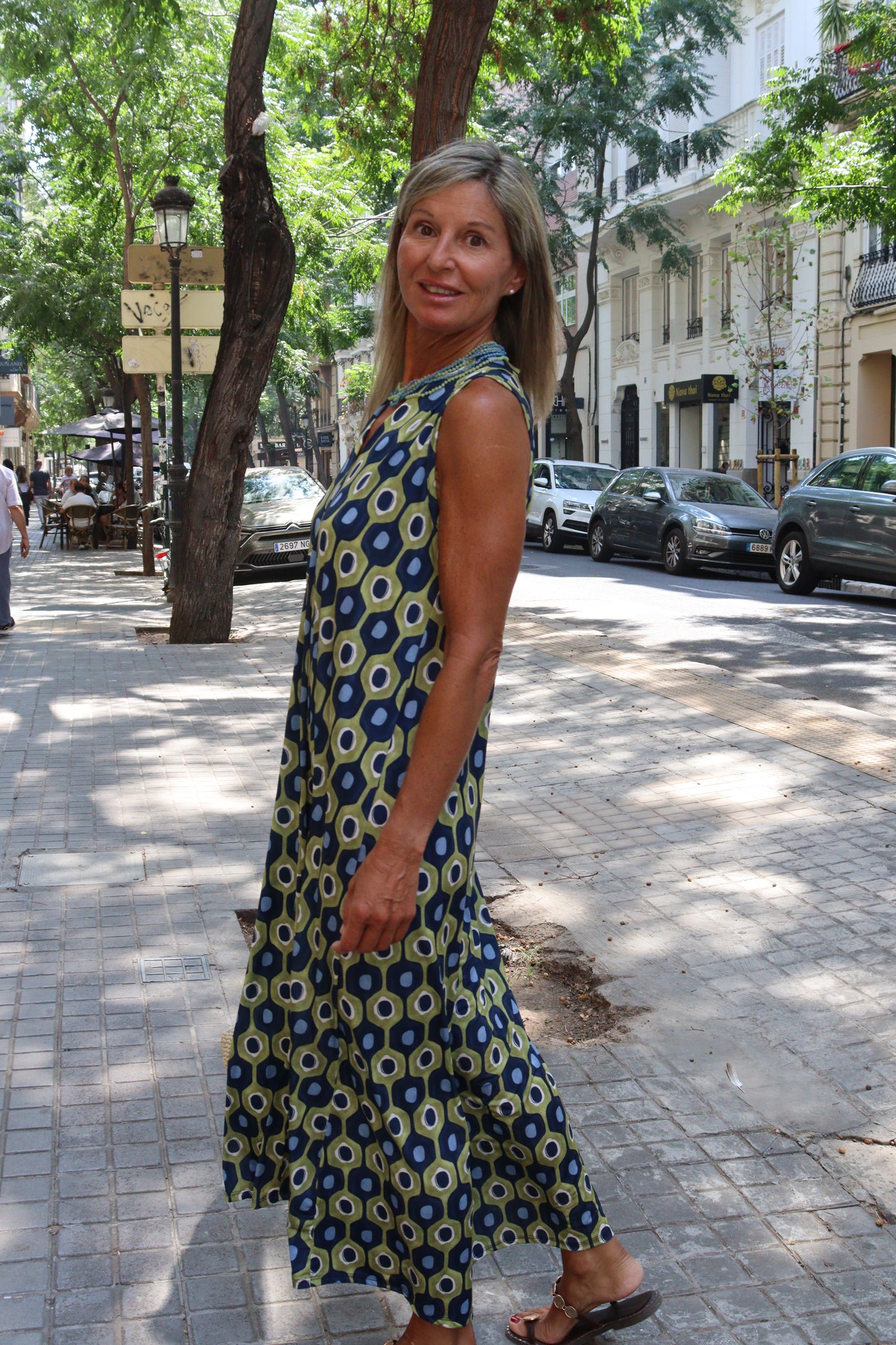 VESTIDO BALI VERDE Y AZUL