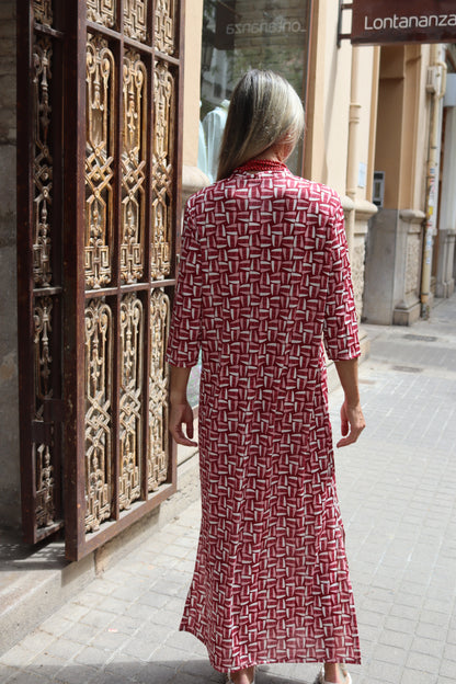 VESTIDO PETRA ROJO CORAL