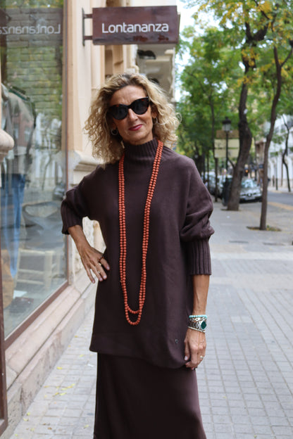 FALDA RASO CHOCOLATE