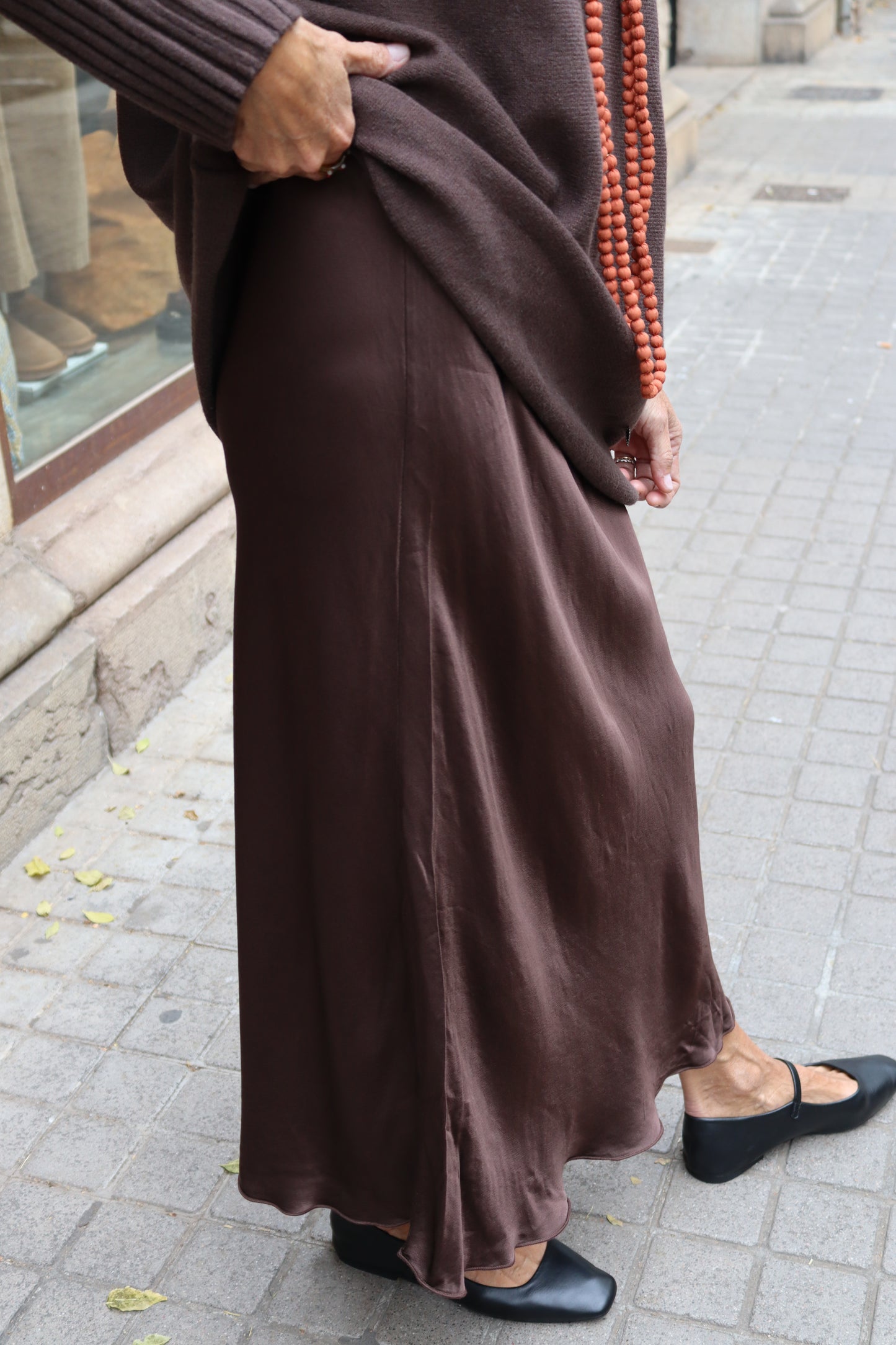 FALDA RASO CHOCOLATE