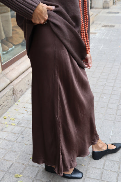 FALDA RASO CHOCOLATE