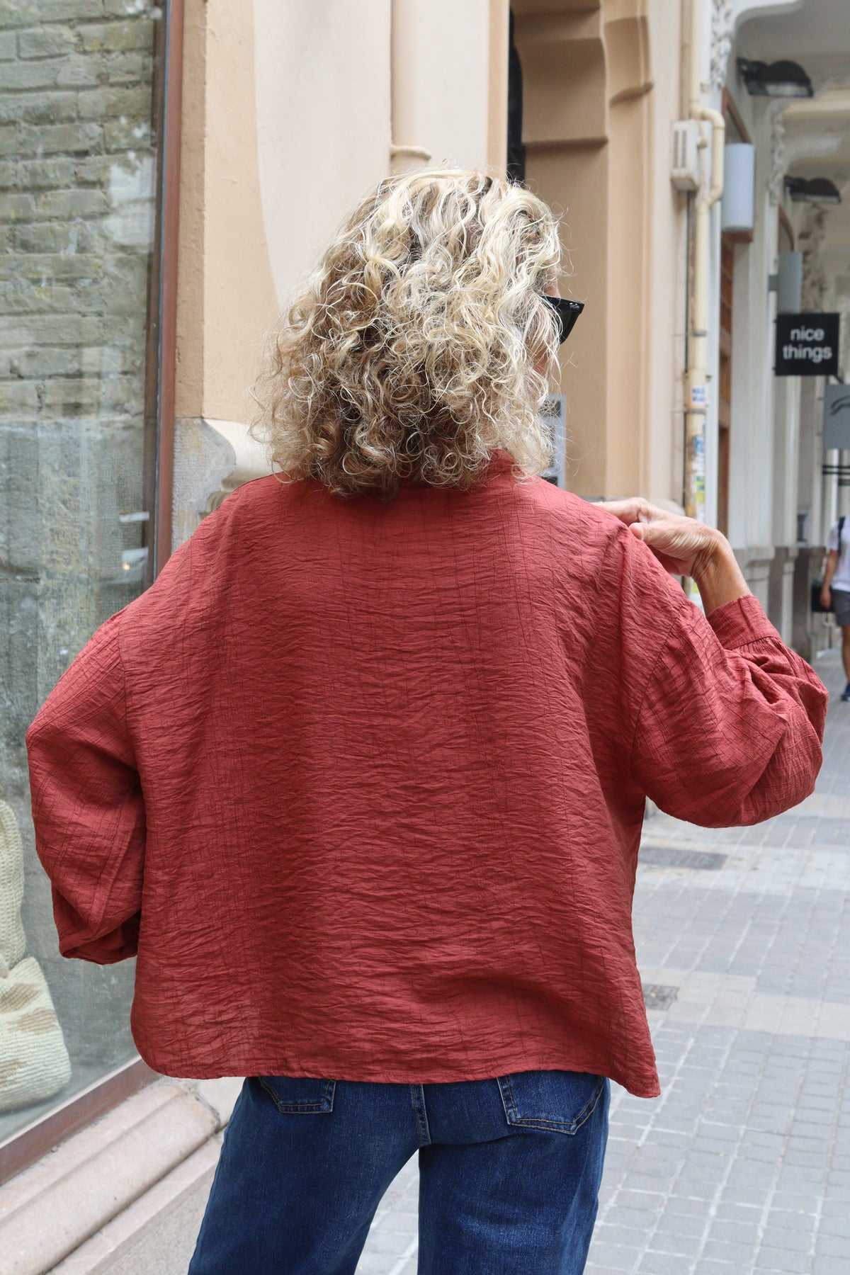 CAMISA JAPONESA ROJO TEJA