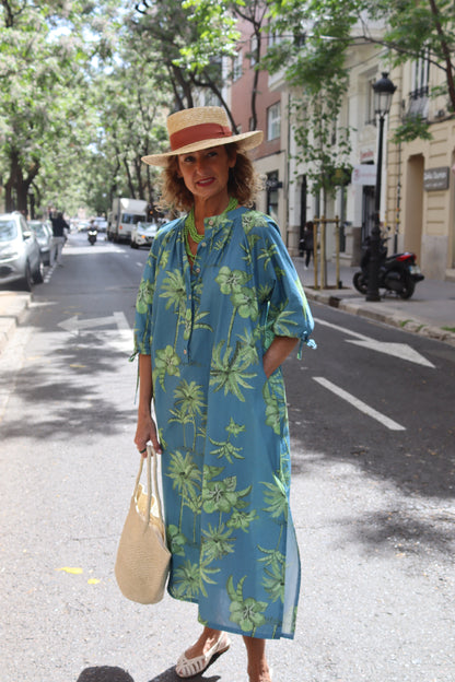 VESTIDO PALMA TURQUESA