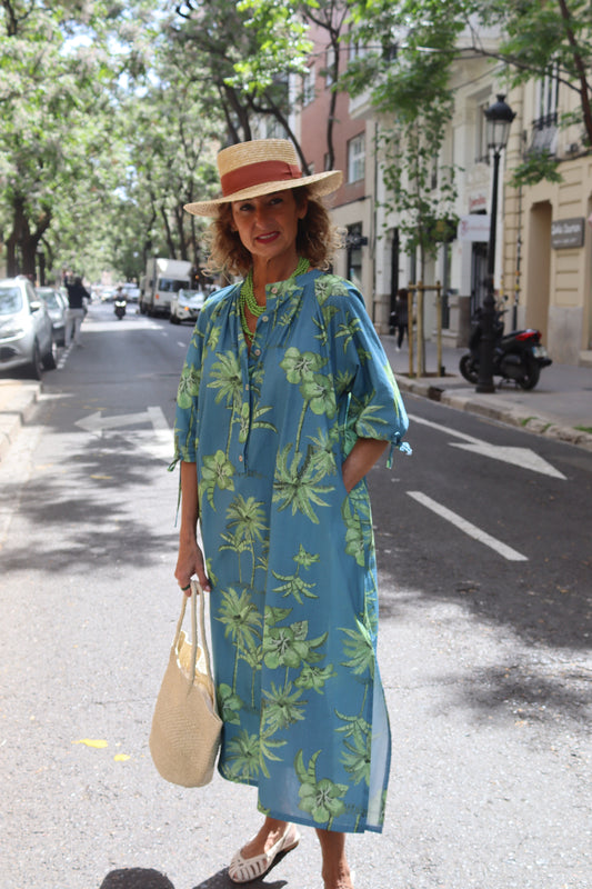 VESTIDO PALMA TURQUESA