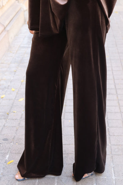 PANTALÓN RECTO TERCIOPELO MARRÓN