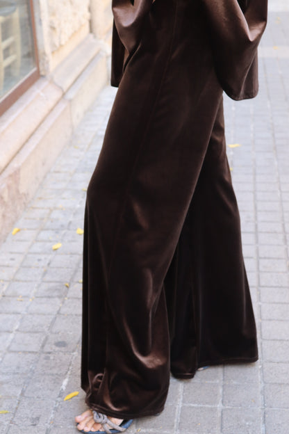 PANTALÓN RECTO TERCIOPELO MARRÓN