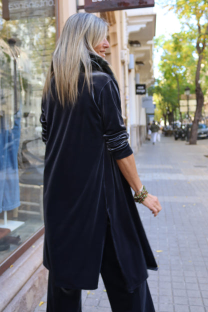 KIMONO TERCIOPELO GRIS