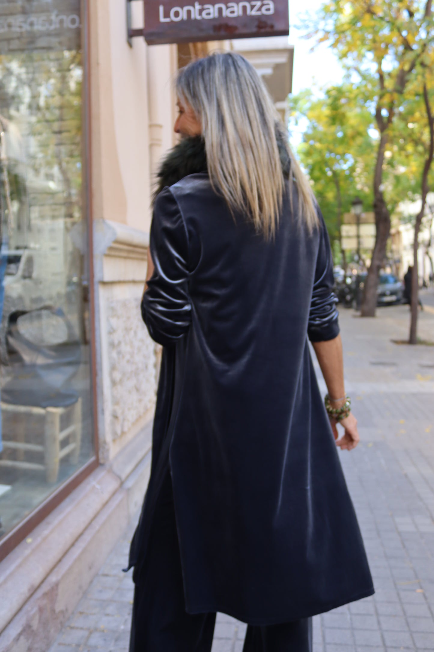 KIMONO TERCIOPELO GRIS