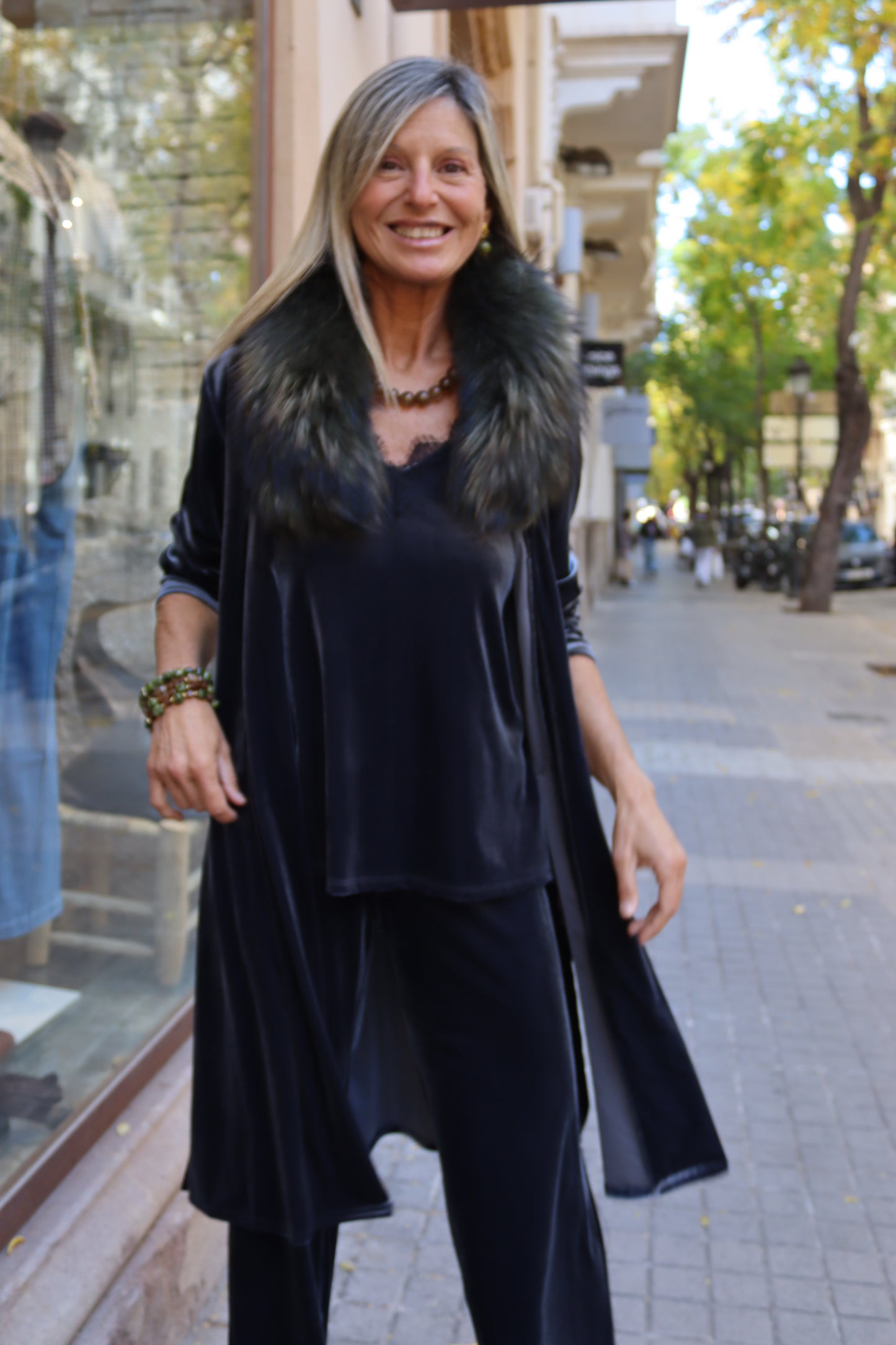 KIMONO TERCIOPELO GRIS