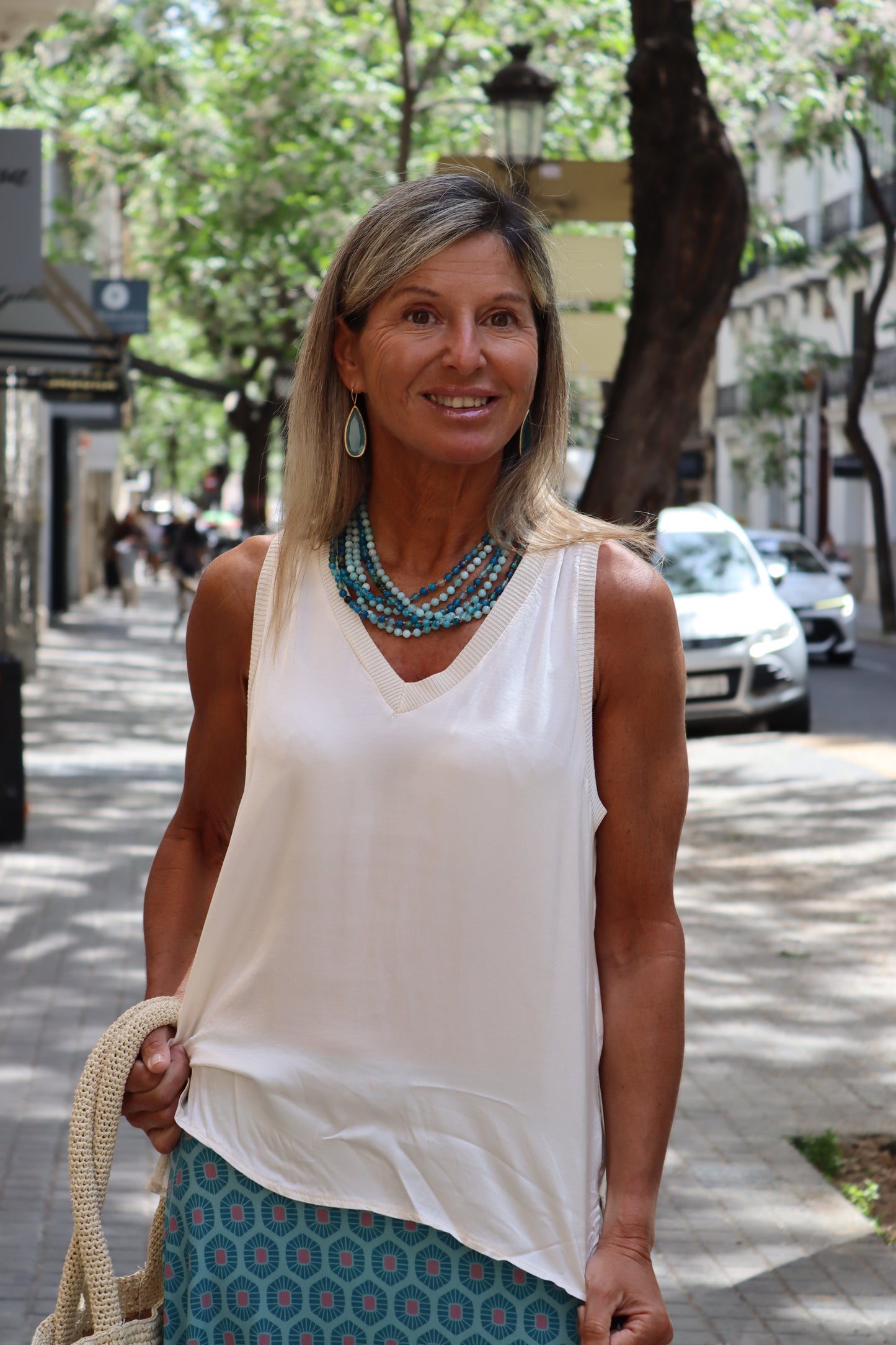TOP RASO BLANCO ROTO