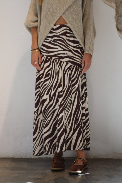FALDA ANIMAL PRINT CHOCOLATE