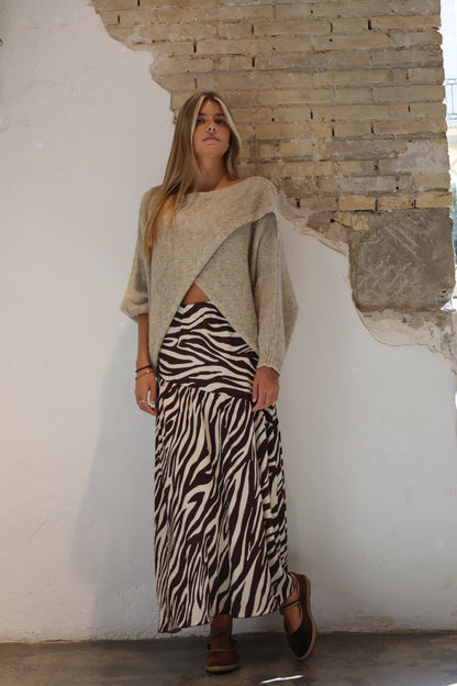 FALDA ANIMAL PRINT CHOCOLATE