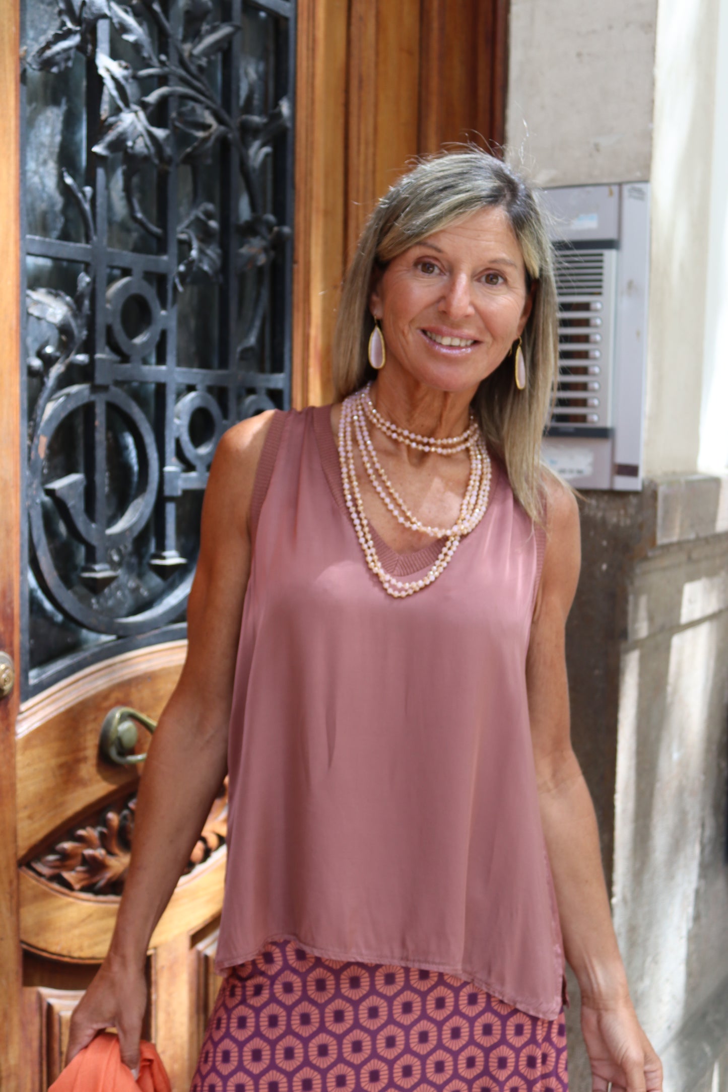 TOP RASO ROSA EMPOLVADO