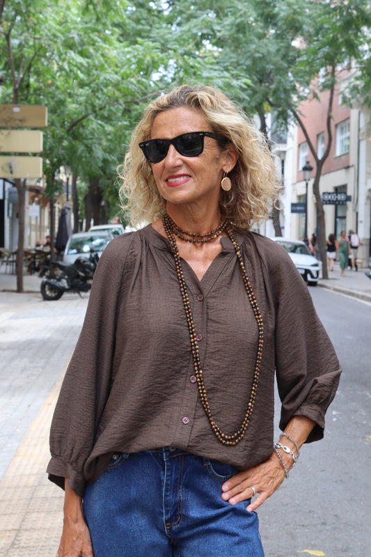 CAMISA LUISA MARRON