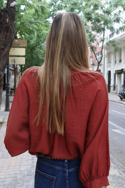 CAMISA LUISA ROJO TEJA