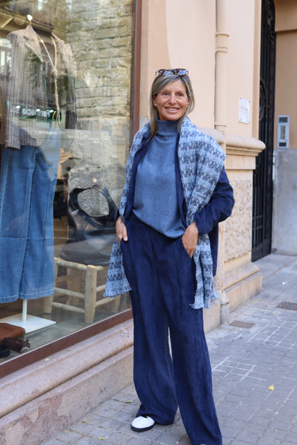 PANTALÓN OLIVIA PANA AZUL MARINO