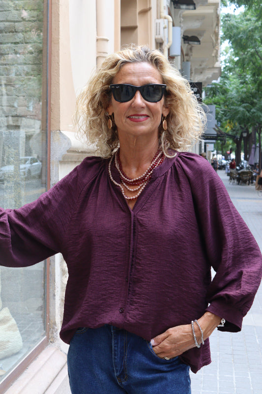 CAMISA LUISA BERENJENA