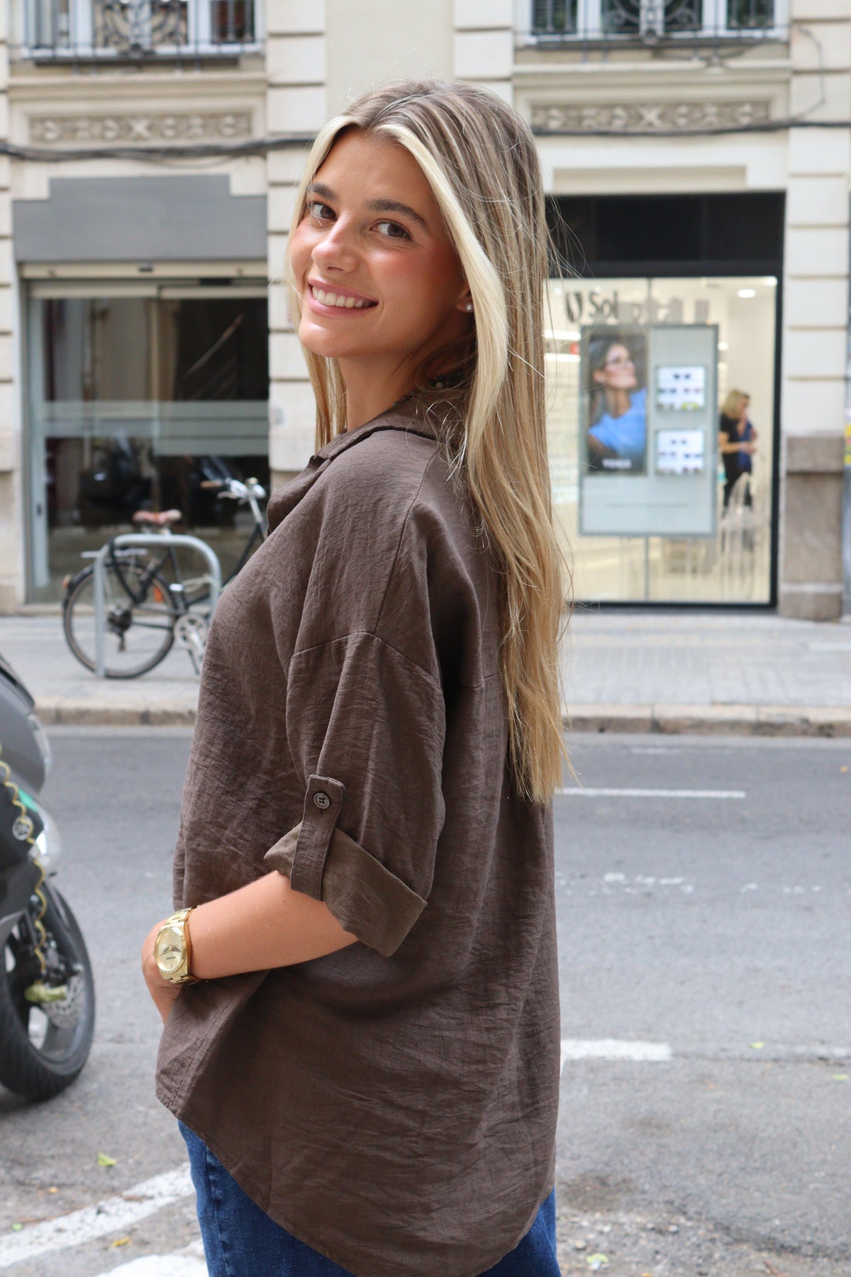 CAMISA JULIA MARRÓN