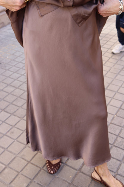 FALDA MONACO MARRÓN CHOCOLATE