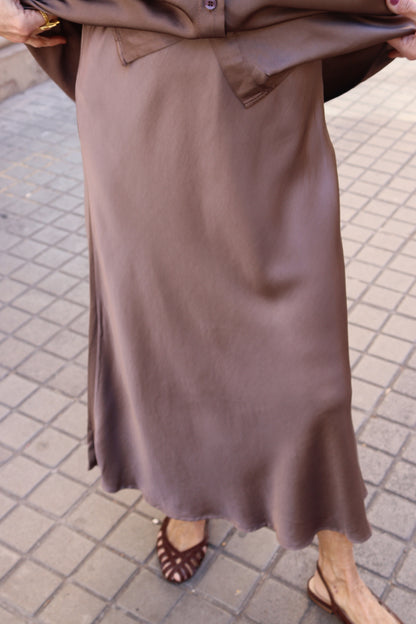 FALDA MONACO MARRÓN CHOCOLATE