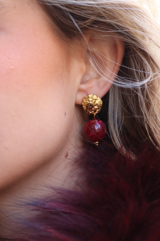 PENDIENTES BOLA VINO