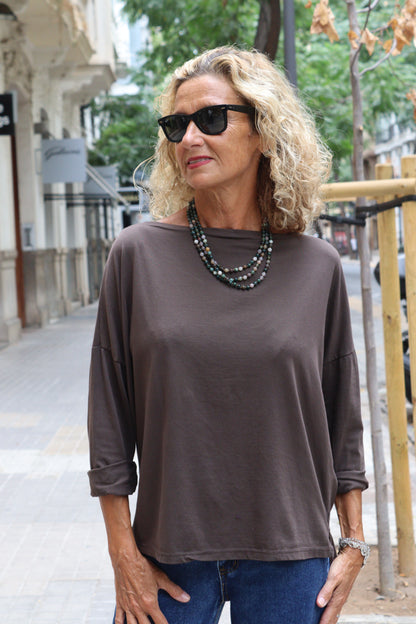 CAMISA LUCIA MARRON