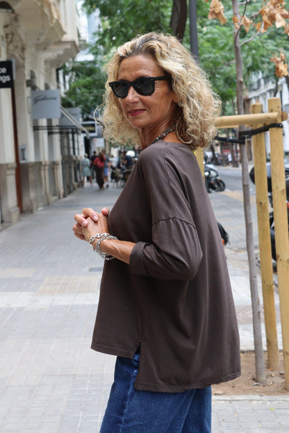 CAMISA LUCIA MARRON