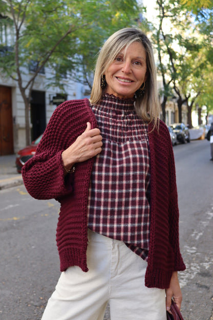 CHAQUETA SILVIA BERENJENA