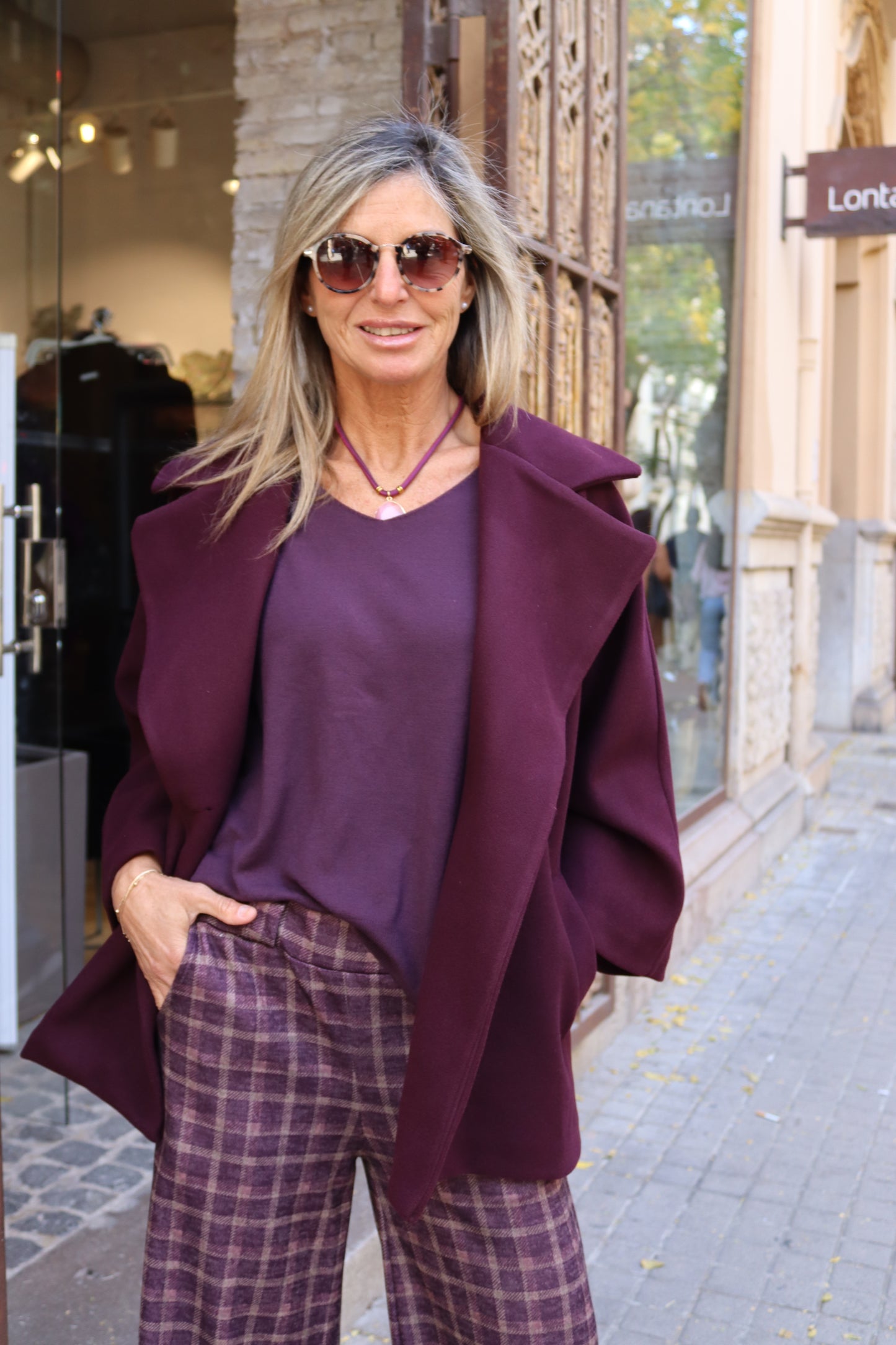 PANTALÓN CLAUDIA BERENJENA