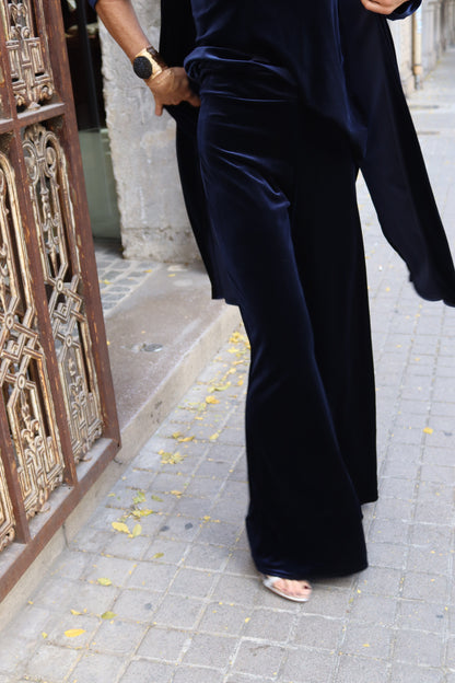 PANTALÓN RECTO TERCIOPELO MARINO