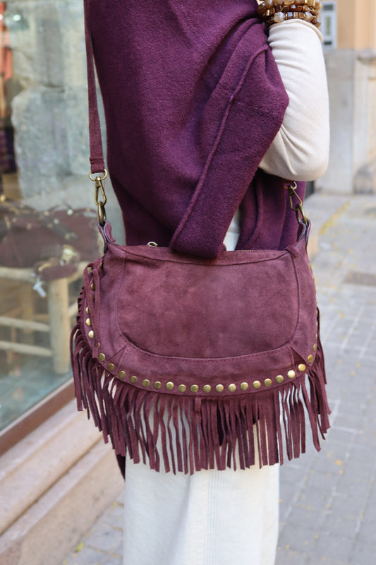 BOLSO FLECOS BERENJENA
