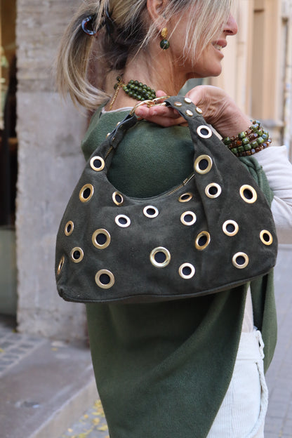 BOLSO TACHUELAS VERDE