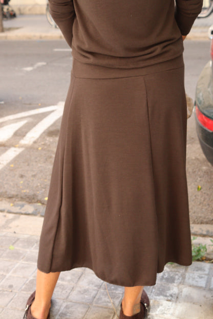 FALDA MARTA MARRON