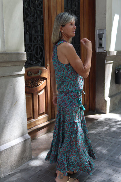 VESTIDO SEDA ESTAMPADO UNICO