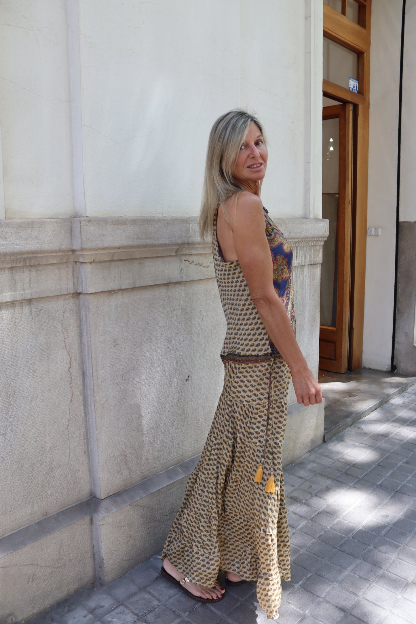 VESTIDO SEDA ESTAMPADO UNICO