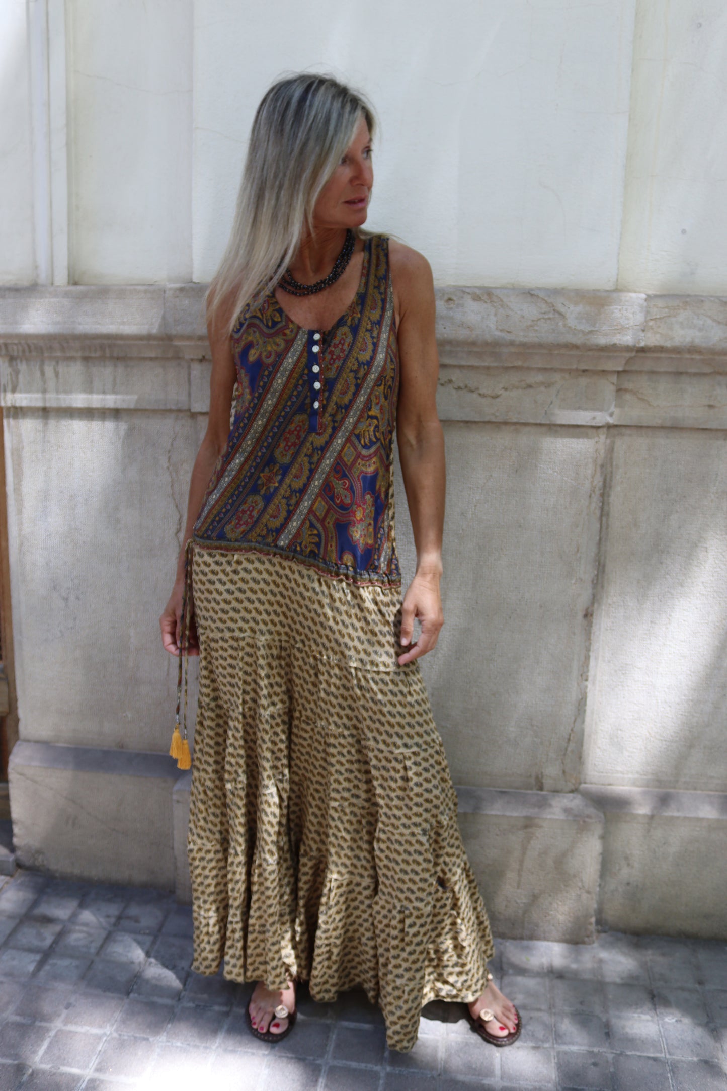 VESTIDO SEDA ESTAMPADO UNICO