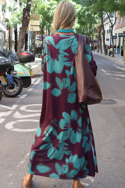 VESTIDO FLOR TURQUESA
